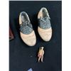 Image 2 : Etched Golfer in Globe with Wooden Golf Shoes and a Miniature Golfer