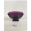 Image 1 : Vintage Fenton Verlys Lovebirds Amethyst Glas Fan Vase with Original Sticker