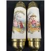 Image 2 : Pair of Antique Candle Sticks & Pair of Ceramic Handles