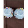 Image 2 : Georgeous Hand Painted Matching Pair of Art Glass Vases