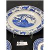 Image 2 : 3 Vintage Blue Willow Porcelain Saucers