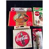 Image 2 : Nice Lot of New in Package Coca Cola Collectibles, Playing Cards, Coasters, Bottle Opener etc