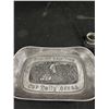 Image 2 : Lot of Vintage Household Collectibles. Silverplated Tray, Napkin Rings, and 2 Vintage Ashtrays
