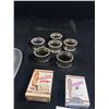 Image 3 : Lot of Vintage Household Collectibles. Silverplated Tray, Napkin Rings, and 2 Vintage Ashtrays