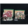 Image 1 : Lot of 2 RARE Bristol Township Christmas Village Collection Pieces Bridgestone Church & Iron Horse L