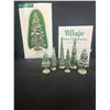 Image 1 : Lot of 2 Department 56 Christmas Village Accessories. 1 Very Large Tree, and 6 Snowy Evergreens.
