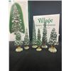 Image 2 : Lot of 2 Department 56 Christmas Village Accessories. 1 Very Large Tree, and 6 Snowy Evergreens.