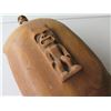 Image 2 : South Pacific Ceremonial Covered Bowl w/ Carved Tiki Top & Handles 17"L (without handles) x10"W