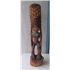 Image 1 : Carved Wooden Tiki Idol Marked Kanaloa Signed Juno Lee, Pahoa HI 1979, 8"D x 31"H