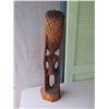 Image 8 : Carved Wooden Tiki Idol Marked Kanaloa Signed Juno Lee, Pahoa HI 1979, 8"D x 31"H