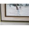 Image 2 : Winter Scene Oil Painting, Signed BH Freeland '84, Framed & Matted 26"x30"