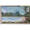 Image 1 : Hawaii Mountain Oil Painting, Signed E. Johnson, Unframed, 30"x18"