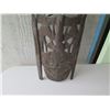 Image 2 : Carved Wooden African Mask Wall Hanging 32"L