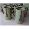 Image 1 : Qty Approx 6 Glazed Ceramic Mugs w/ Handles  3" Dia, 6" H