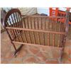 Image 1 : Carved Wooden Rocking Crib Cradle 38"x22"x27"H