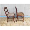Image 8 : Qty 2 Wooden Chairs w/ Caned Seats (Some damage)