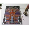 Image 2 : Egyptian Stained Glass Artwork 19"x15" & Egyptian God Anubis Figure 11" H