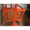 Image 2 : Carved German Wooden Cradle circa 1970's, 38"x21"x32"H