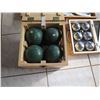 Image 2 : Misc Outdoor Games in Wooden Boxes: Horseshoes, Croquet, Bocce Ball, etc