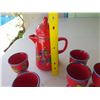 Image 8 : Innsbruck Red Pitcher 11"H & 5 Matching Footed Cups