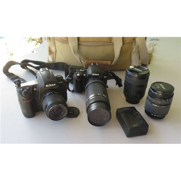 Qty 2 Nikon Cameras w/ 2 Extra Lenses
