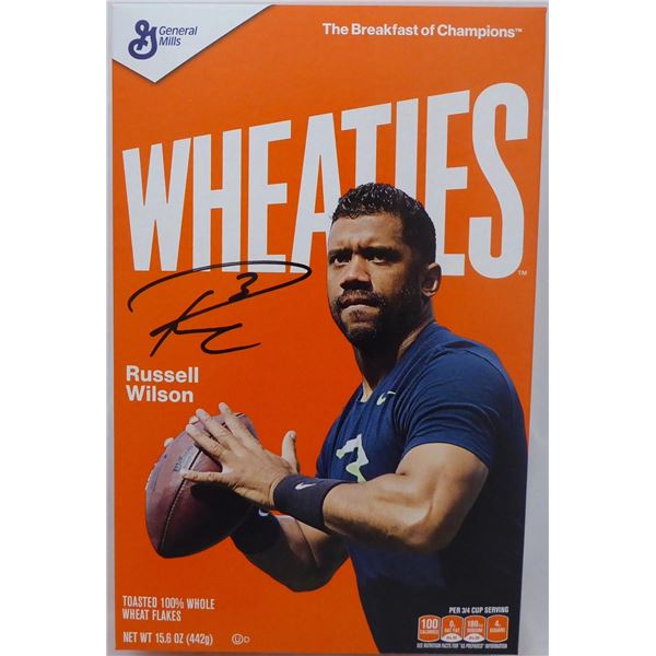 RUSSELL WILSON SIGNED WHEATIES BOX (WILSON COA)