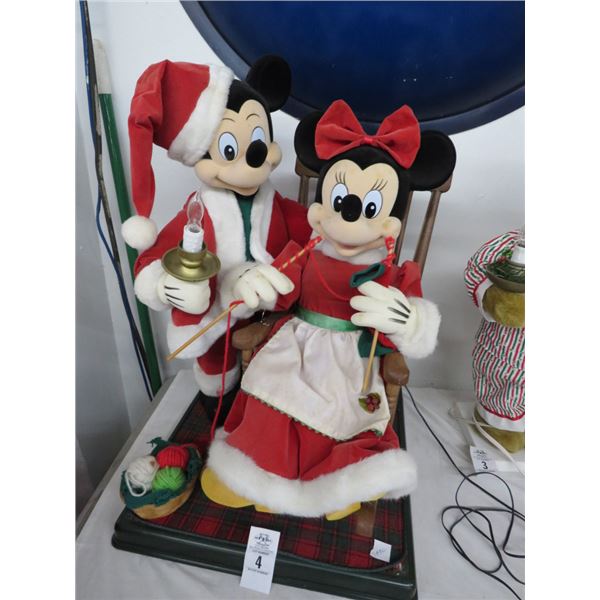 Vtg. Mickey & Minnie Mouse Animated Lighted Rocking Chair