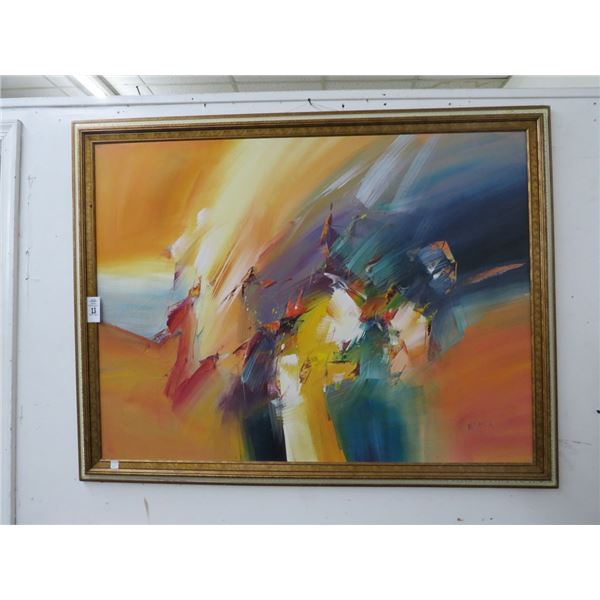 Framed Abstract Oil On Canvas Artist Wilkinson - 52" x 42"