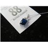 Image 2 : Sterling Silver Necklace w/Sapphire Pendant