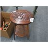 Image 1 : African Carved Wood Two Tier Table