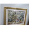 Image 1 : Gold Guilded Framed Bird Cage Print Artist Liz Donovan - 36" x 30"