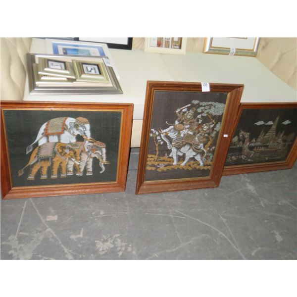 3-Framed Asian Motif Print - 3 X $