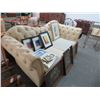 Image 1 : Leather Button Tufted White Sofa