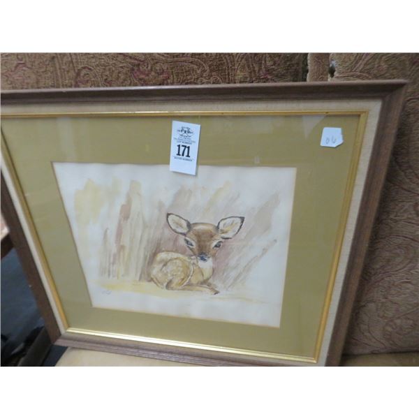 Bambi Framed Painting - 23" x 21"