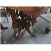 Image 3 : Carved Mahogany Empire Marble Inlay Oval Side Table