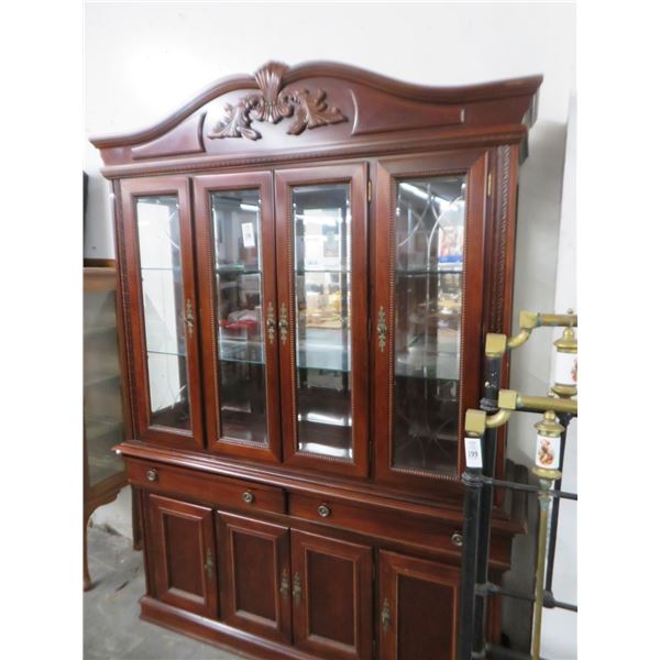 Carved Cherry China Hutch