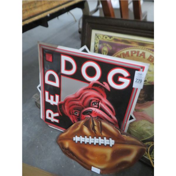 Red Dog Beer Football Tins (2)