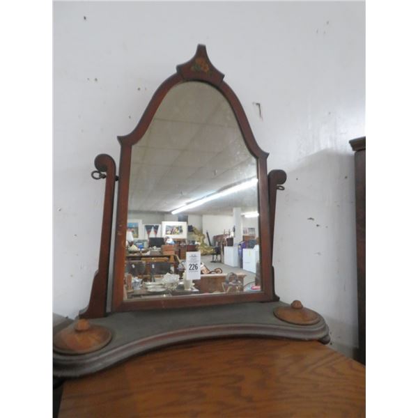 Mahogany Floral Motif Mantle Mirror - No Shipping