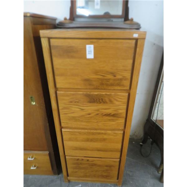 Oak 4 Drawer File Cabinet