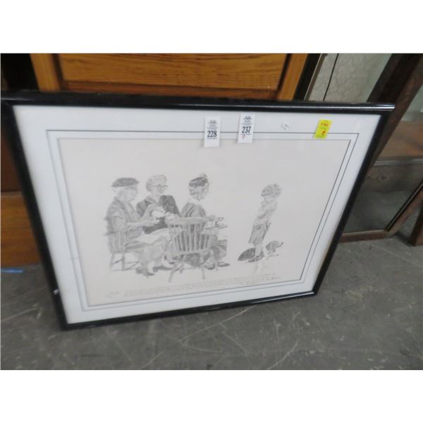 Framed Proud Aunts Etching - 38" x 30"