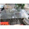 Image 1 : Metal Base Glasstop Patio Table