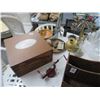 Image 4 : Wood Wall Knick Knack Shelf, Bird Trap Sample Box, Candlestands & Table Décor