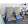 Image 1 : Blue Metal Patio Chair - (2)