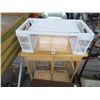 Image 1 : Oak 2 Drawer Dining Cart w/2 Stools And Bed Tray