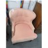 Image 1 : Peach Wing Back Fabric Armchair