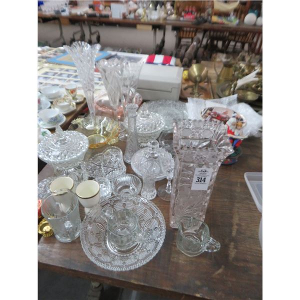 Crystal, Pressed Glass, Christmas Dishes & Figurines