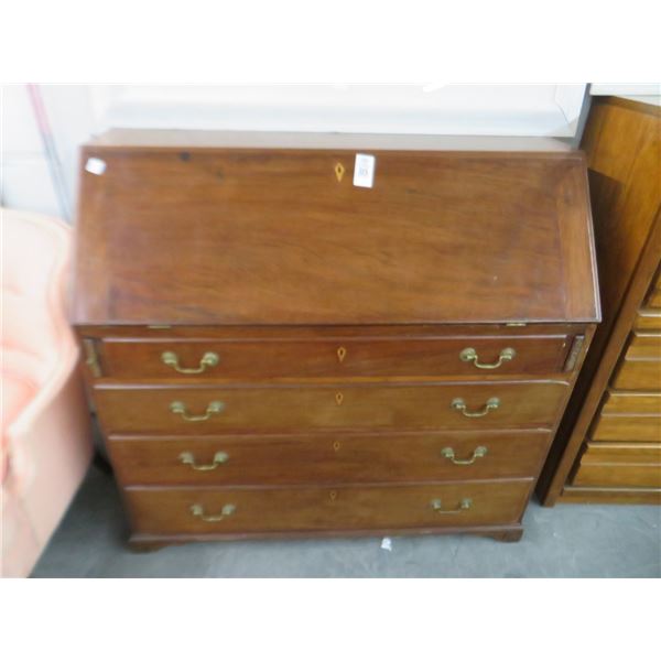 Mahogany 4 Drawer Drop Front Desk