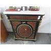 Image 1 : Carved Wood Brass Figural Cabinet w/Marble Top