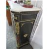 Image 4 : Carved Wood Brass Figural Cabinet w/Marble Top