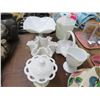 Image 3 : Lot of Painted Cups, Pitchers, Teapot & Milk Glass Dishes
